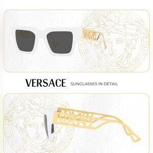 Versace VE4431 Sunglasses with White Frame and Gold